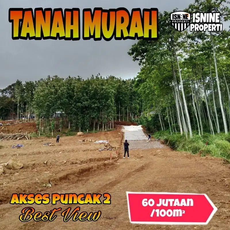 DIJUAL CEPAT TANAH MURAH KAWASAN WISATA 60JUTAAN/100M