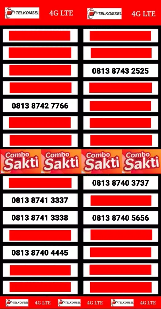 Nomor Cantik Simpati Rapi, Kartu Telkomsel (Tidak Bisa Cod)