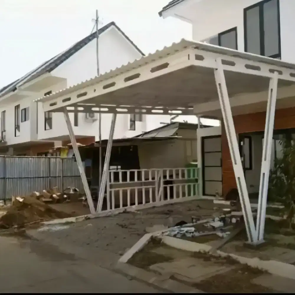 KANOPI BAJA RINGAN TIANG V ATAP ALDERON DOUBLE LAYER