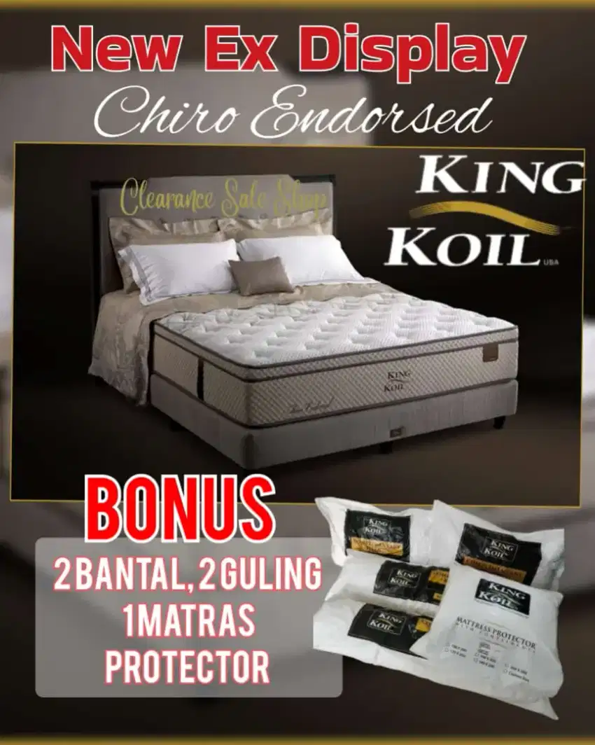 Kasur King Koil Chiro Endorsed Bonus 2 Bantal 2 Guling dan 1 MP