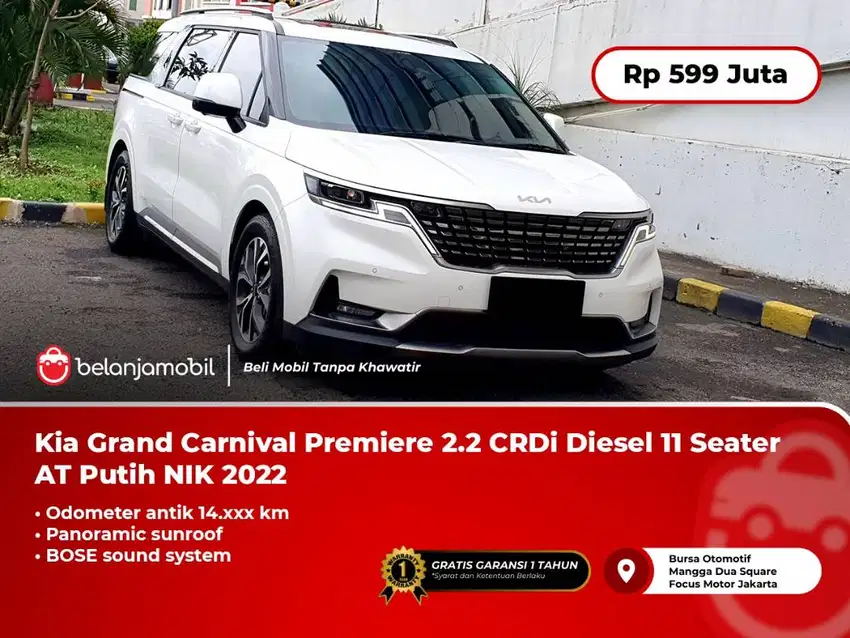 [KM 14RB] Kia Grand Carnival Premiere 2.2 CRDi Diesel 11 Seat AT 2022