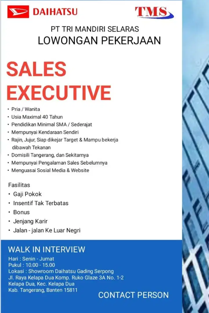 Loker Marketing Daihatsu Serpong