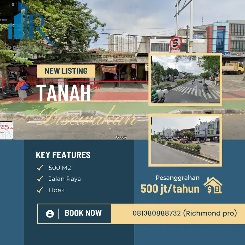 STRATEGIS   Tanah  Jl Raya Pesanggrahan 500 M2 Sewa BU bwh Market