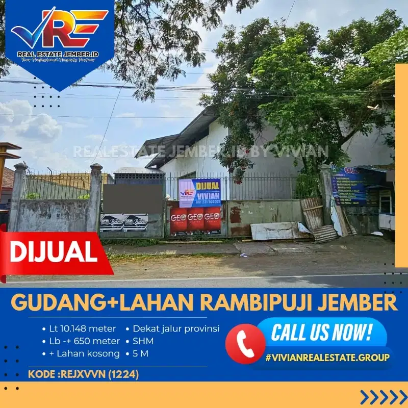 GUDANG DAN LAHAN DI RAMBIPUJI JEMBER