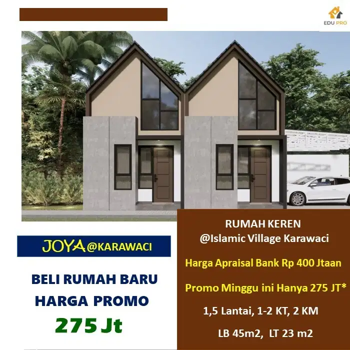 jual rumah keren  dan murah di Islamic Village Karawaci cuma 200 jtaan