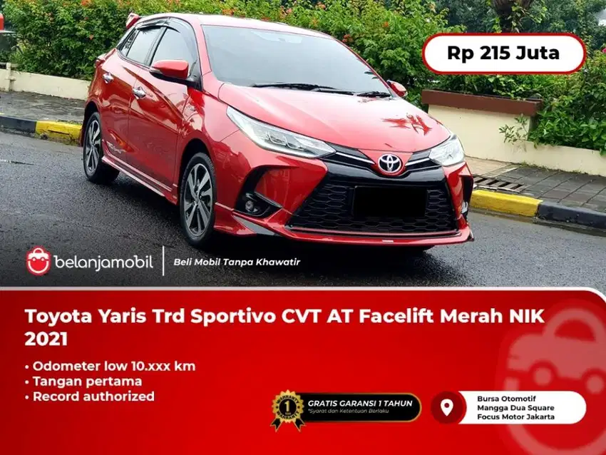 [ KM 10RB ] Toyota Yaris Trd Sportivo 1.5 CVT AT Facelift 2021/2022