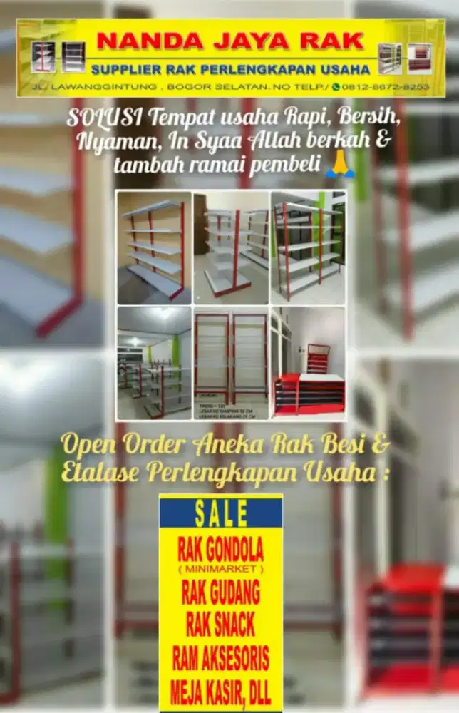 Rak besi minimarket dan rak gudang