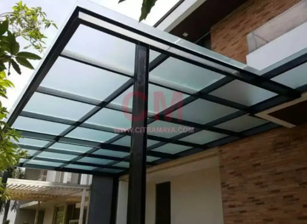 Pemasangan canopy kaca transparan setiker sunblas dll #988