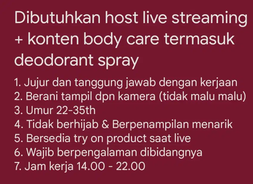 Loker host live streaming body care