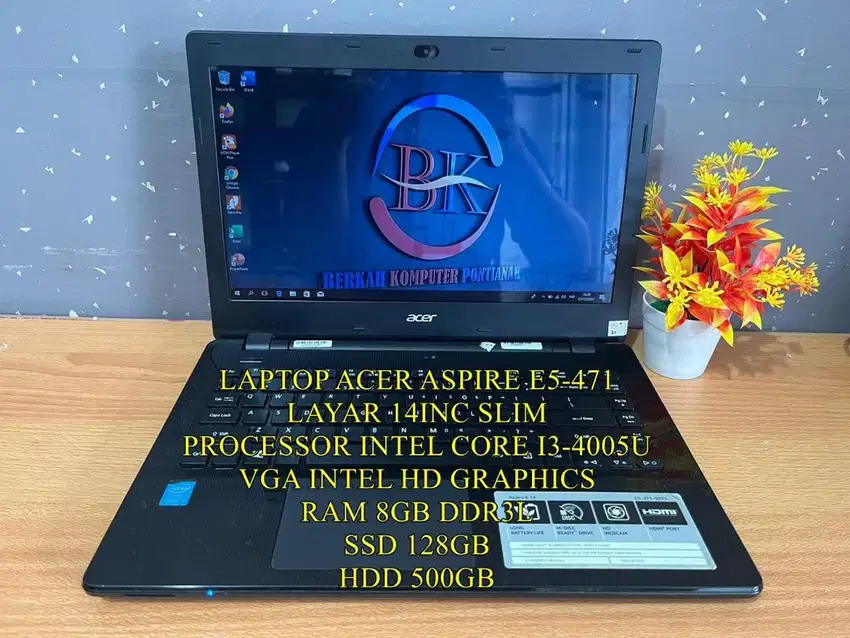 LAPTOP ACER ASPIRE E5-471 RAM 8 SSD & HDD