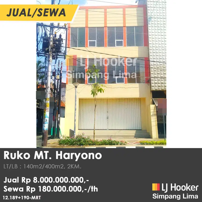 Ruko di Mt Haryono, Semarang Bagus dekat Java Mall