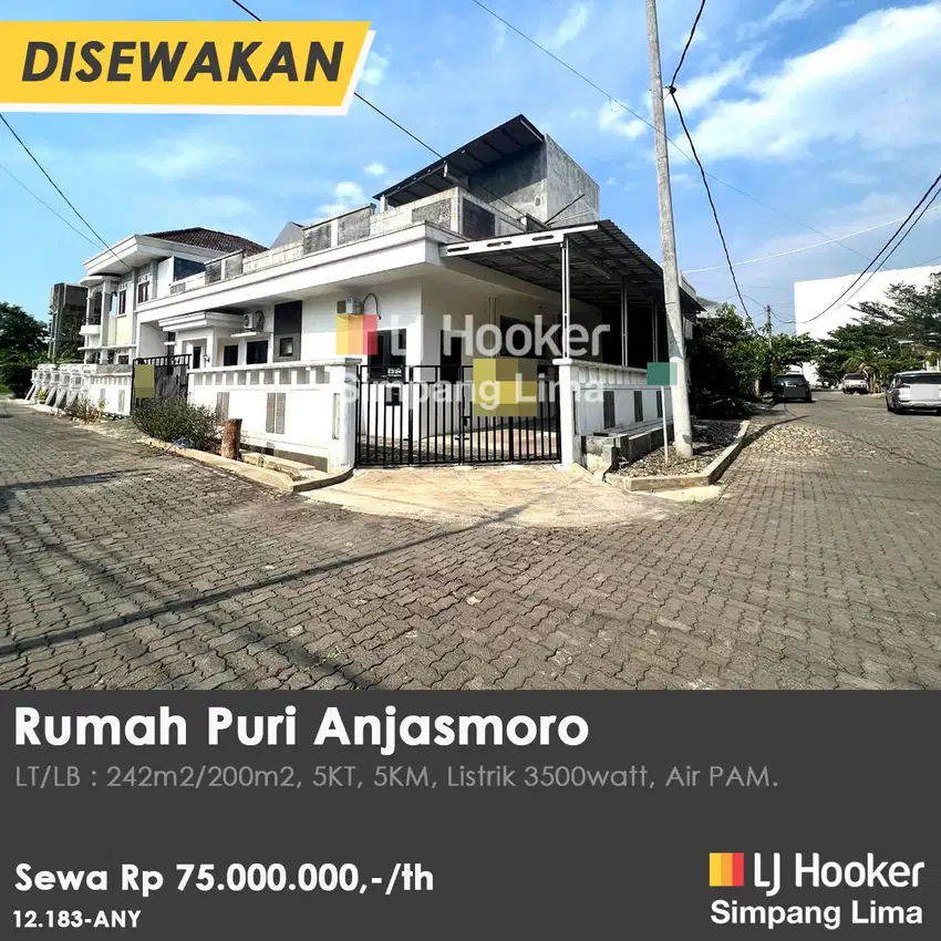 Rumah Kontrakan di Puri Anjasmoro, Semarang 5 Kamar tidur cocok untuk