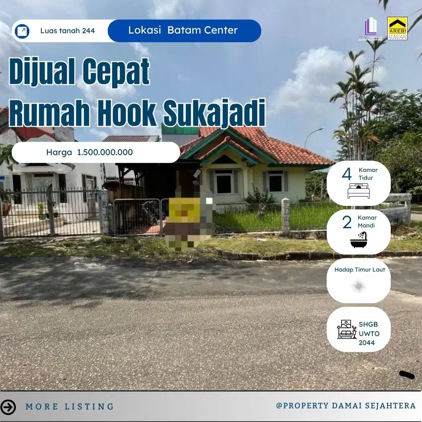 Dijual atau Sewa Rumah Hook Sukajadi Batam