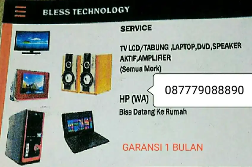 Servis Tv Led LCD Komputer Laptop Sound Sistem Ke Rumah