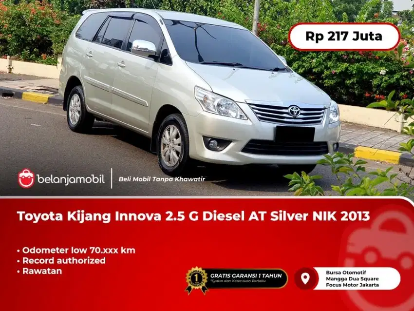 [ LOW KM ] Toyota Kijang Innova 2.5 G Diesel AT Silver 2013/2014