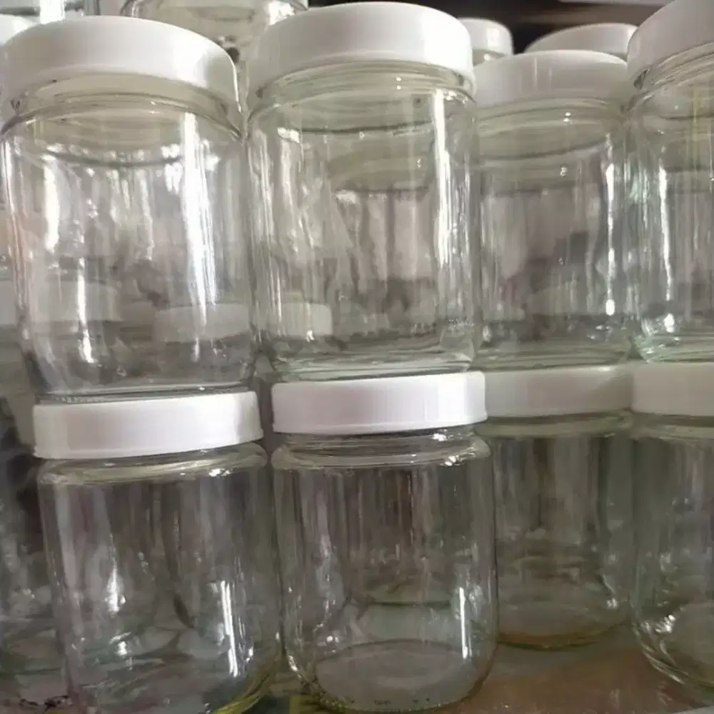 Toples kaca 250ml tutup plastik