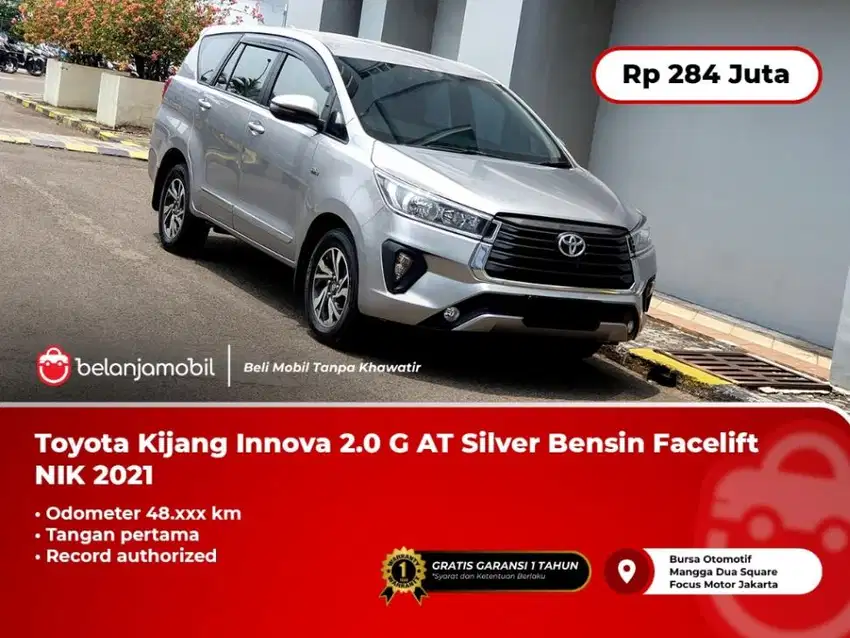 [ WARRANTY ] Toyota Kijang Innova 2.0 G AT Silver Bensin 2021/2022