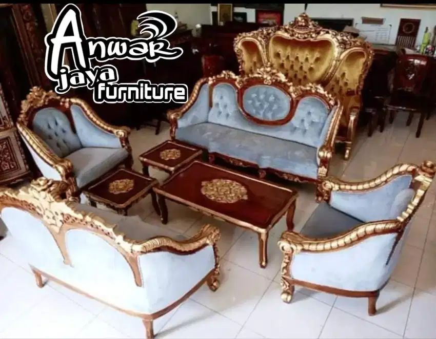 Kursi tamu sofa romawi ganesha full kayu jati