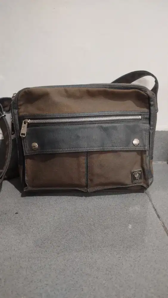 PORTER SLING BAG KANVAS TEBAL IJO ARMY NOMINUS - YG TAU PORTER AJA