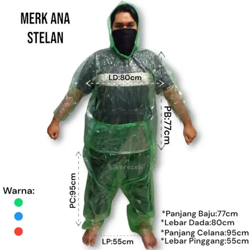 (isi 12pcs)Grosir Jas Hujan Plastik Lusinan Ponco & Stelan Baju Celana