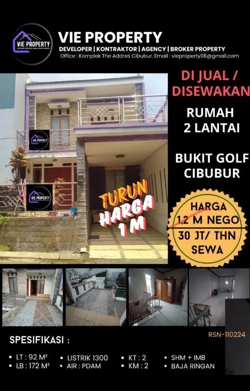 SEWA RUMAH 2lt BUKIT GOLF CIBUBUR