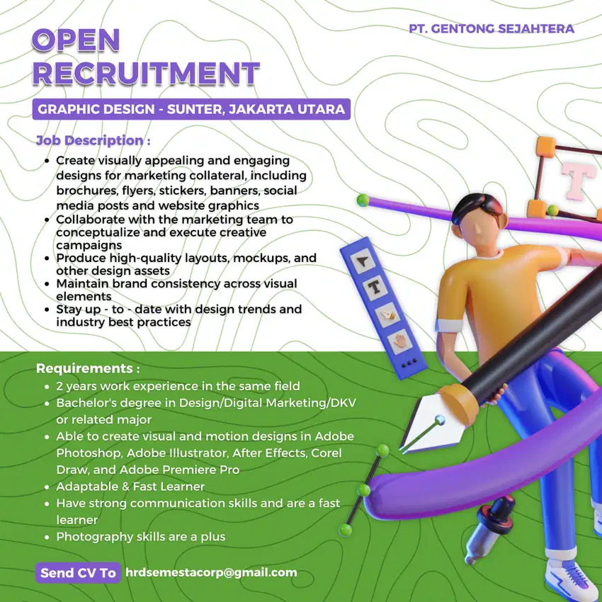 OPEN RECRUITMENT GRAPHIC DESIGN - SUNTER, JAKARTA UTARA