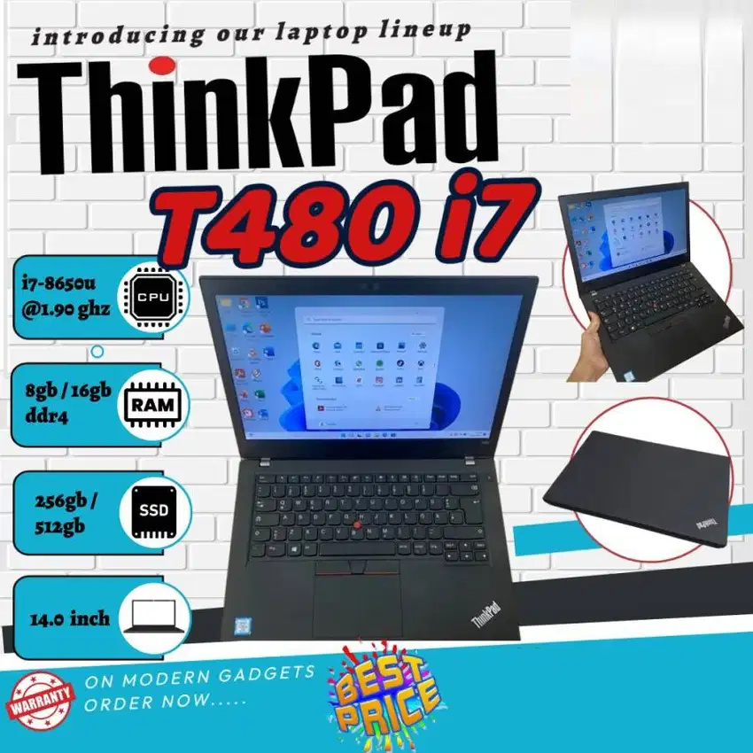 LENOVO THINKPAD T480 /CORE i7 GEN8 / TOUCHSCREEN  AK/NK