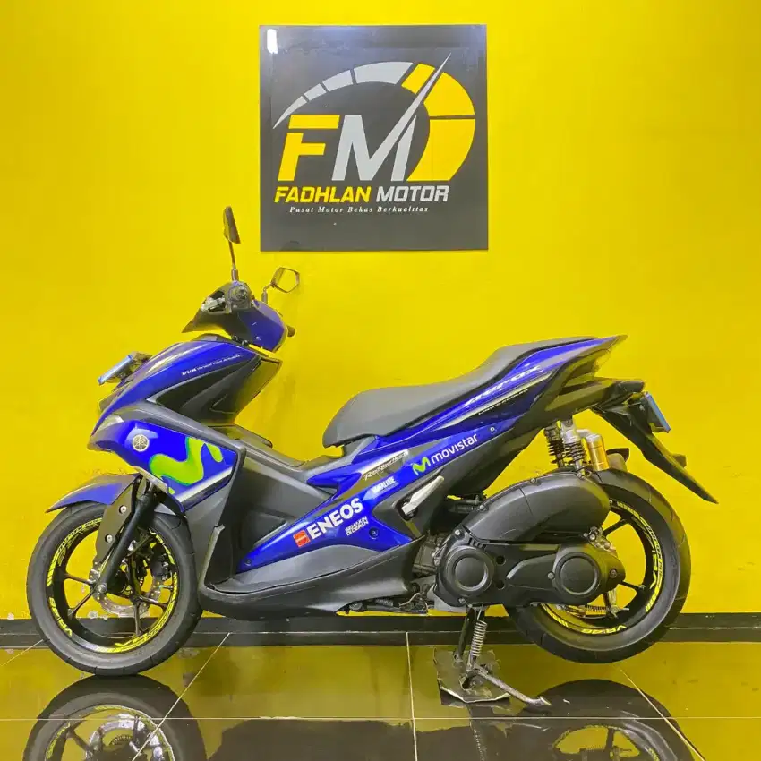 Yamaha Aerox Tahun 2017 biru GP Movistar