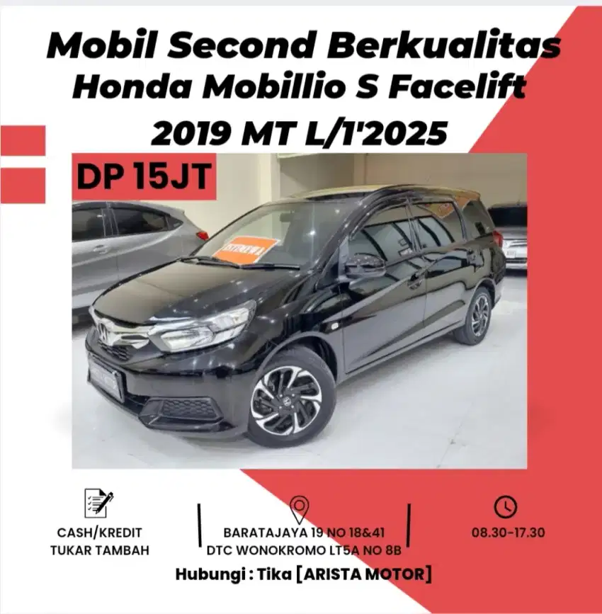 Honda Mobilio S 2019 MT L/1' 2025 Dp Start 15jtan