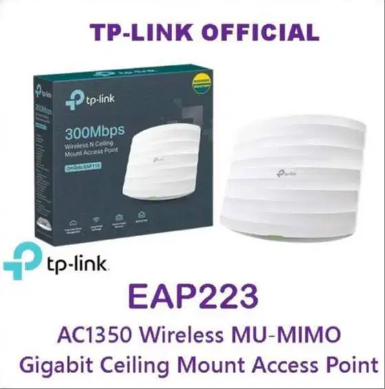 TP-Link EAP223 AC1350 Wireless MU-MIMO Gigabit Ceiling Mount Access Po