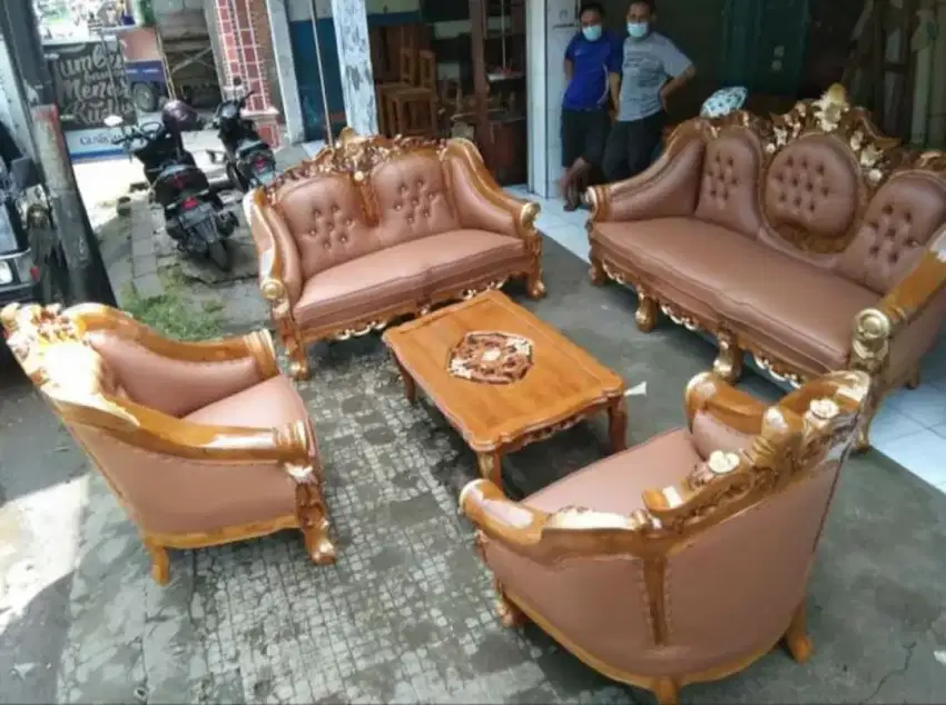 Kursi tamu sofa ganesha ukir full kayu jati