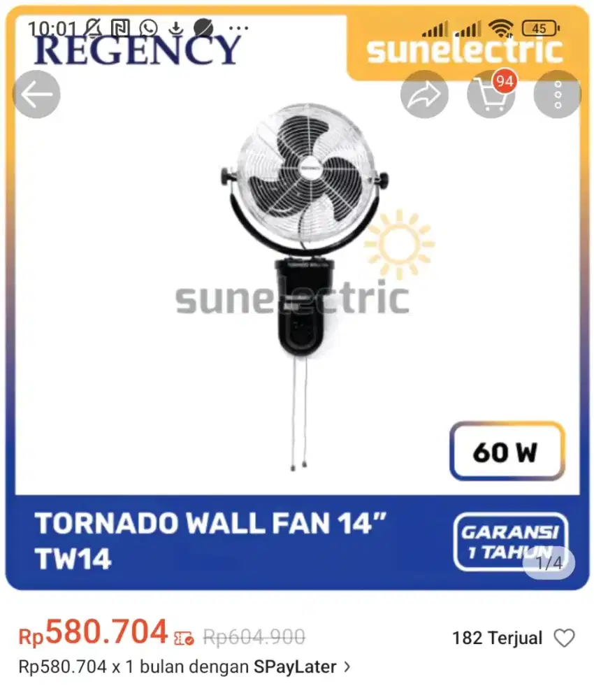 Kipas tornado regency 14