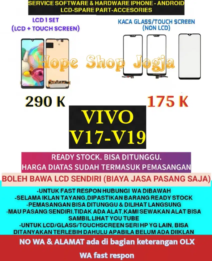 Service HP/Baterai-Touchscreen-LCD VIVO V17-V19