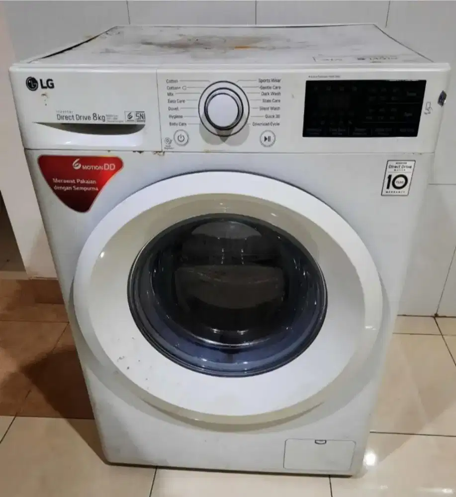 Jual mesin cuci LG inverter kapasitas 8kg msh normal, 1,9jt bs nego