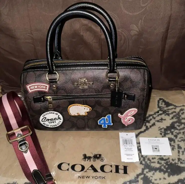 coach rowan satchel with patches