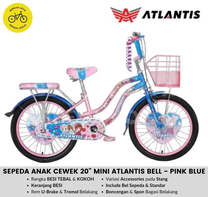 BARU Sepeda Keranjang Anak Perempuan 20” inch Mini Atlantis BELL