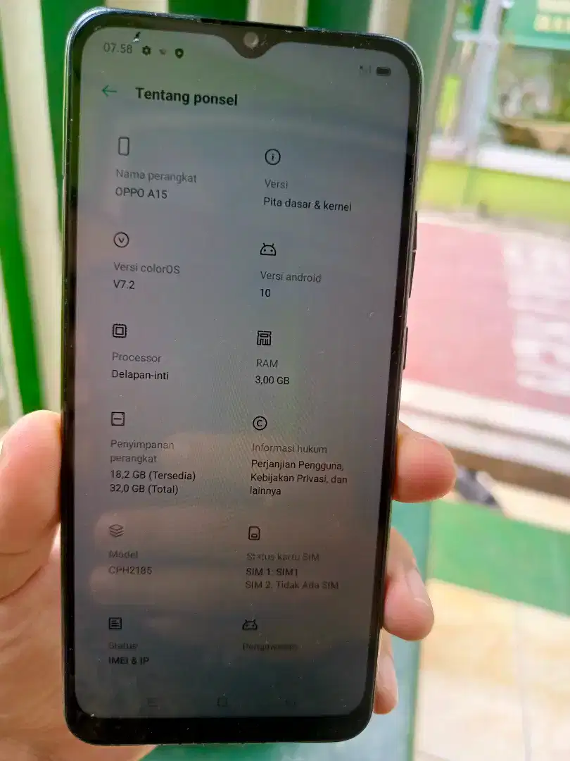 Oppo A15 Ram 3/32 kamera depan gk bisa