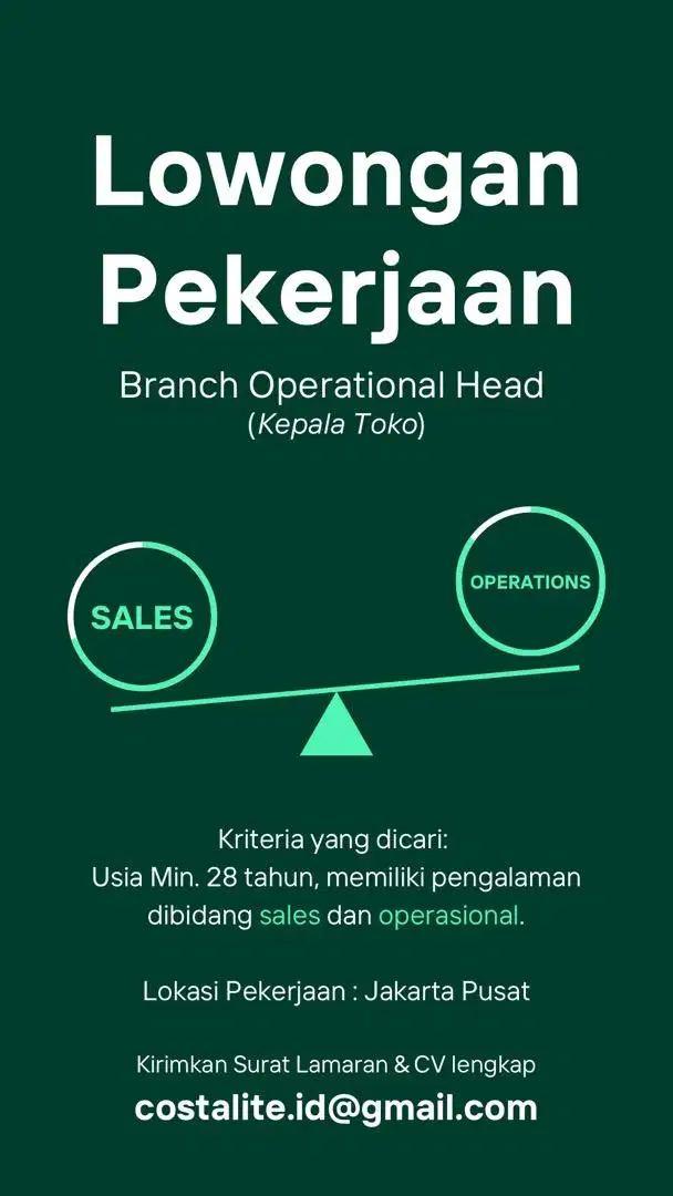 Branch Operational Head (Kepala Toko) - B2B Textile