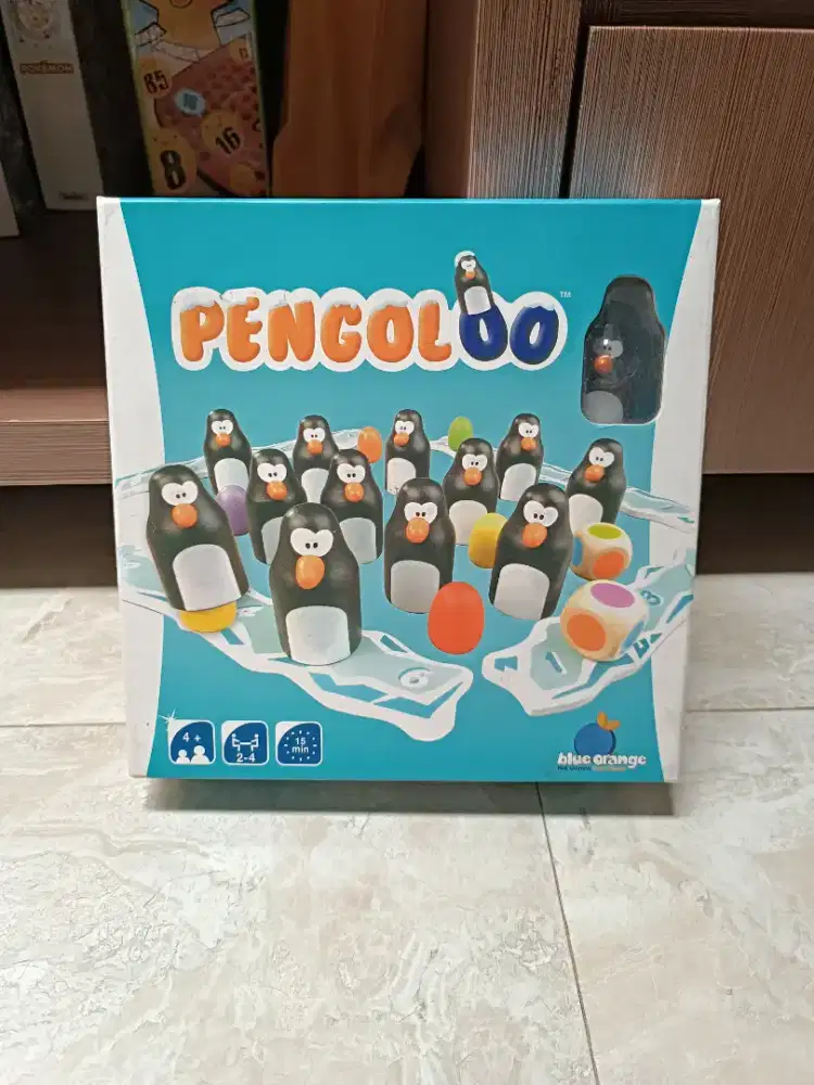 Original PENGOLOO Board Kids Blue Orange Dadu Wooden Memory Game