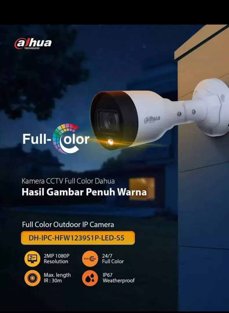 ipcam cctv dahua full color 2mp