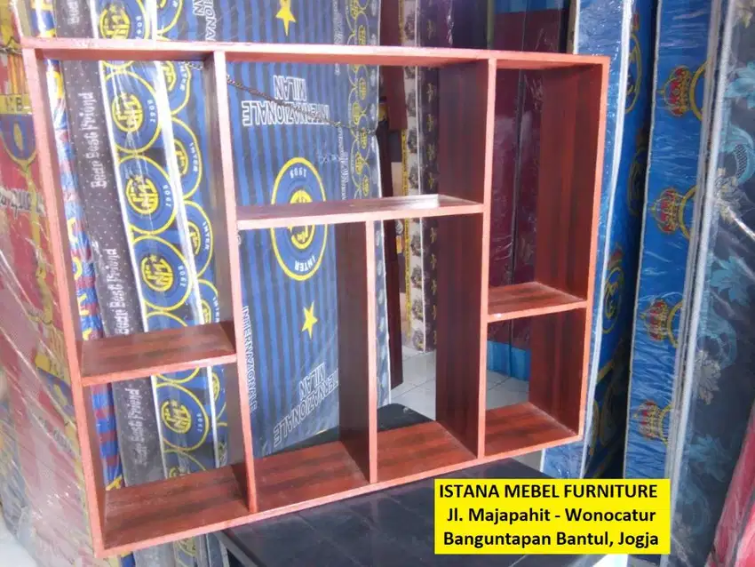 Almari Lemari Rak Buku Kost Kos Gantung Tempel Dinding Tembok Kayu #SM