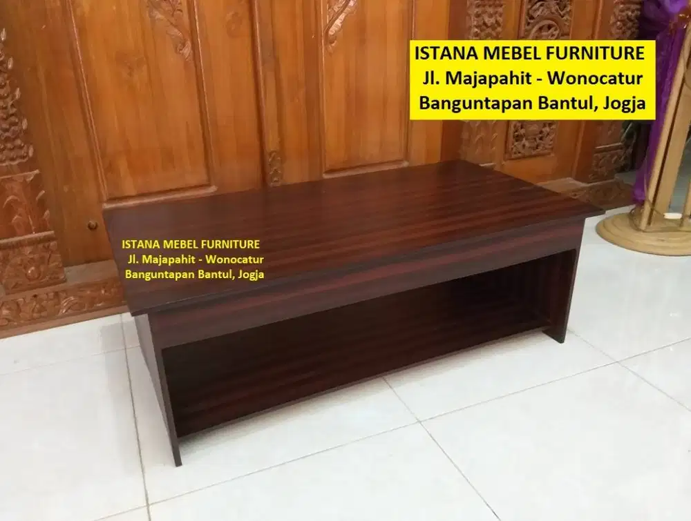 Meja Komputer Tulis Belajar Laptop Kost Lesehan Panjang Pendek Kayu #5