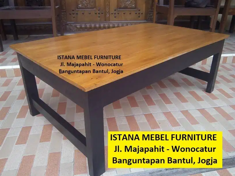 Meja Komputer Laptop Belajar Tulis Kost Lesehan Panjang Pendek Kayu #2