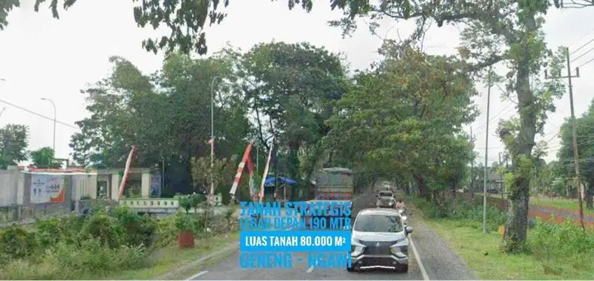 JUAL Tanah LD 190 mtr, NOL Jl Raya Propinsi Madiun-NGAWI, Strategis