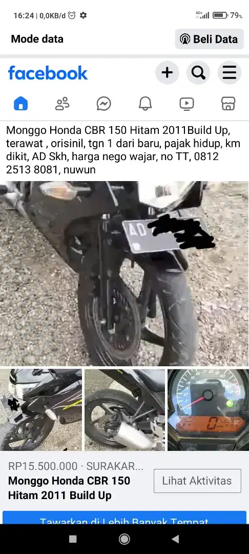 Monggo Honda CBR 150 2011 Hitam CBU,