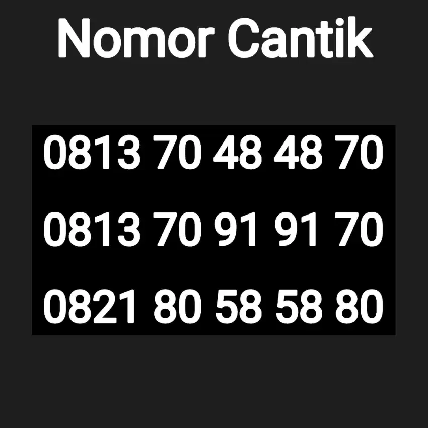 Nomor Cantik Telkomsel