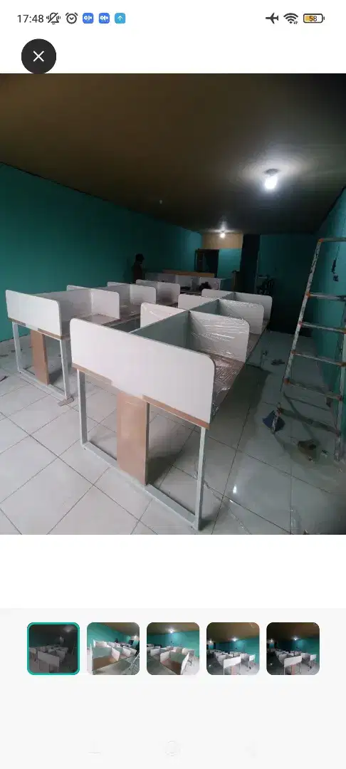Meja kantor full partisi custom