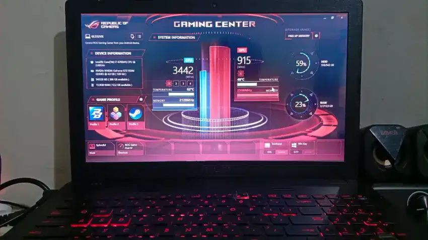 Laptop ROG Gaming GL 552VX core i7 Seri H