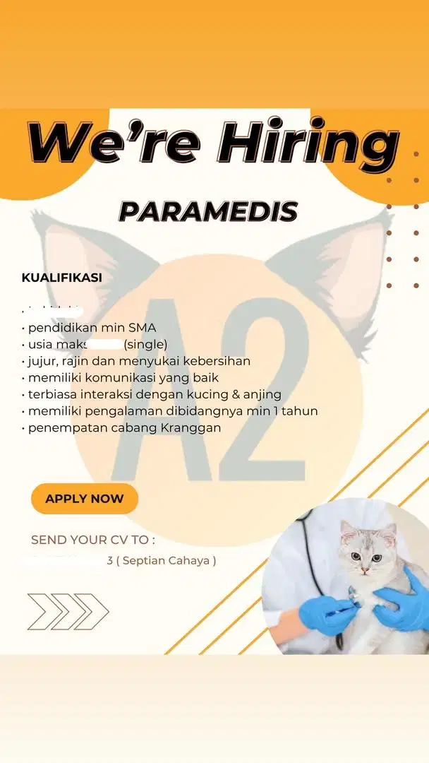 Loker Paramedis A2 Vet & Petshop