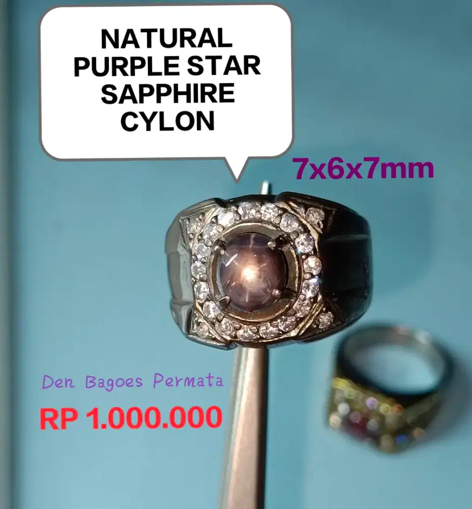 Natural Star Purple Saphire corundum(Cylon)